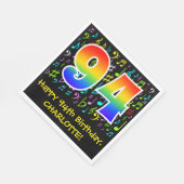 94th誕生日-カラフル音楽シンボル, Rainbow 94 スタンダードランチョンナプキン (角)