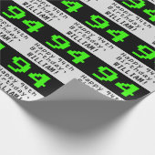 94th誕生日 – ネディ/オタク系のスタイル「94」と名前 ラッピングペーパー (角)