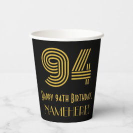 94th Birthday: Art Deco Inspired Look “94” & Name 紙コップ