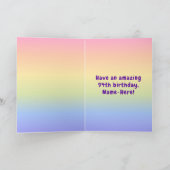94th Birthday: Colorful Rainbow # 94, Custom Name カード (内部)