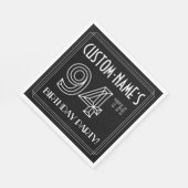 94th Birthday Party:アールデコスタイル+名前をカスタムする スタンダードランチョンナプキン (角)