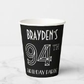 94th Birthday Party:アールデコスタイル+名前をカスタムする 紙コップ (裏面)