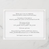 94th Birthday Party —アールデコスタイル「94」 +名前 箔招待状 (裏面)