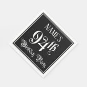 94th Birthday Party – スクリプファンシート+名前をカスタムする スタンダードランチョンナプキン (角)