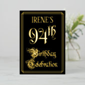 94th Birthday Party – スクリプファンシート&名前をカスタムする 箔招待状 (立ち正面)