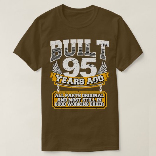 95おもしろい番目の誕生日のシャツのヴィンテージ構築年95年 Tシャツ (デザイン正面)