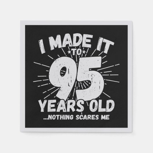 95おもしろい誕生日引用文皮肉95歳 スタンダードカクテルナプキン (正面)