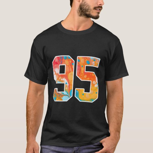 95のカラフルスポーツチームのナンバーズ前後 Tシャツ (正面)