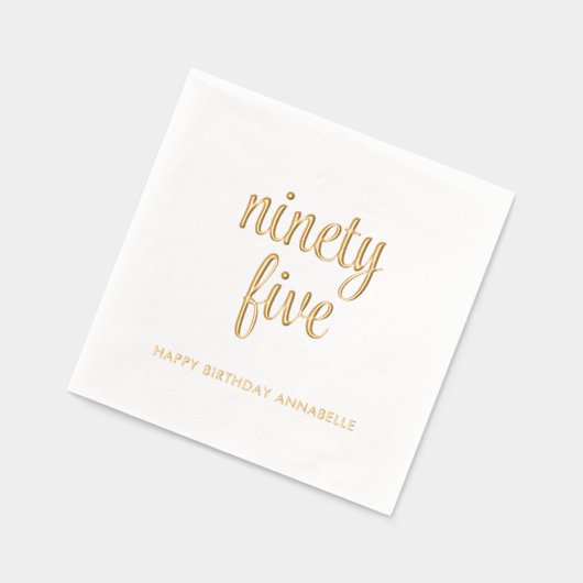 95エレガント誕生日ゴールドフォイルモダンナプキンス 箔ナプキン (左)