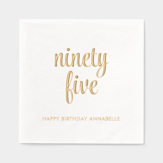 95エレガント誕生日ゴールドフォイルモダンナプキンス 箔ナプキン (正面)