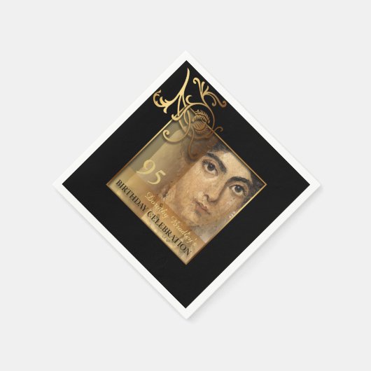 95エレガント誕生日フォト紙ナプキンス スタンダードカクテルナプキン (角)