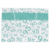 95ハッピーバースデーティール（緑がかった色）乱数パターン95 ラージペーパーバッグ (裏面)