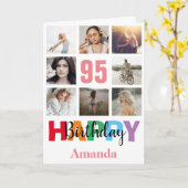 95ハッピーバースデーフォトコラージョモダンンピンクカード カード (黄色い花)