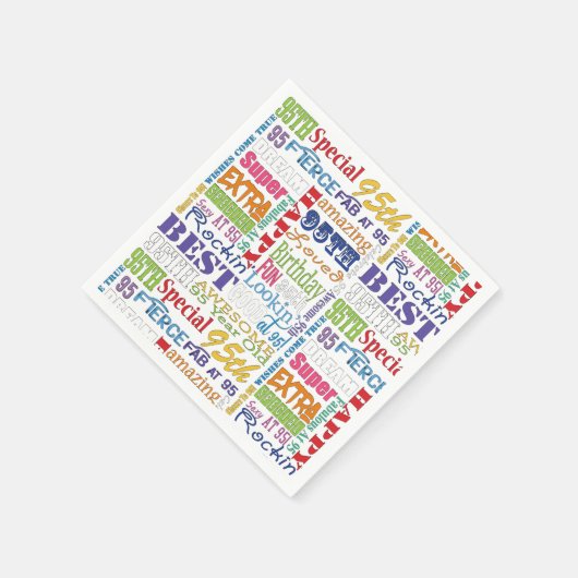 95ユニーク歳の誕生日プレゼント スタンダードカクテルナプキン (角)