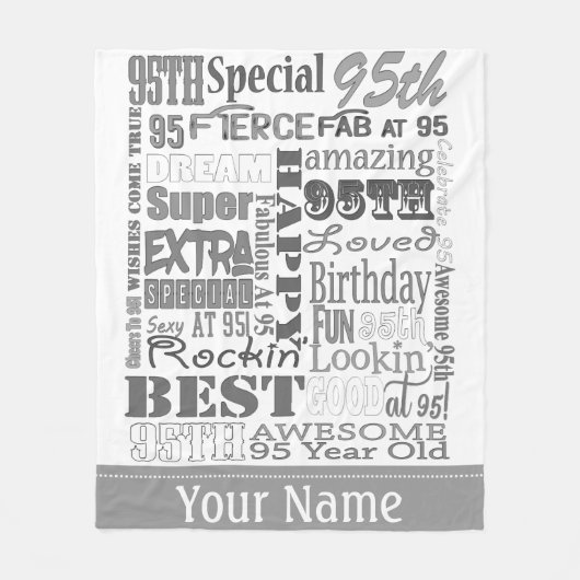 95ユニーク歳の誕生日プレゼント フリースブランケット (正面)