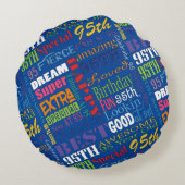 95ユニーク歳の誕生日プレゼント ラウンドクッション (裏面)