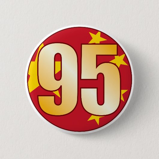 95中国の金ゴールド 缶バッジ (正面)