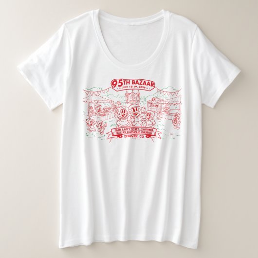 95回バザーウィメンズ プラスサイズTシャツ (デザイン正面)