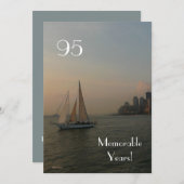 95年の思い出に残る誕生日・船の祝賀カード 招待状 (正面/裏面)
