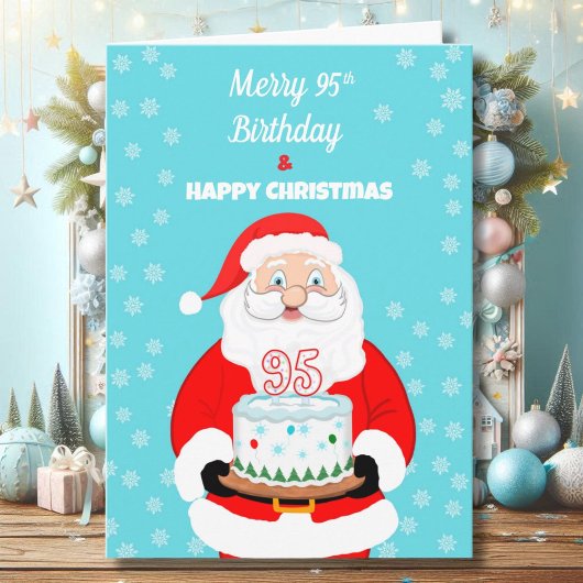 95歳のクリスマスお誕生日おめでとう サンタクロース カード
