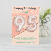 95歳の女の子のハッピーバースデーカード (スタンド正面)