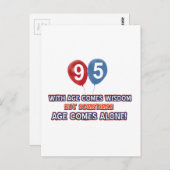 95歳の知恵の誕生日デザイン ポストカード (正面/裏面)