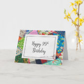 95歳の誕生日おめでとう パッチワークキルト カード (黄色い花)