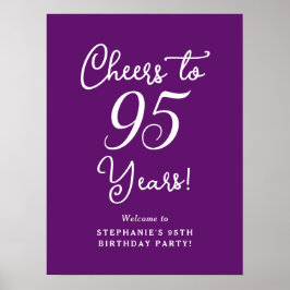 95歳の誕生日おめでとう 秋の紫の歓喜 ポスター