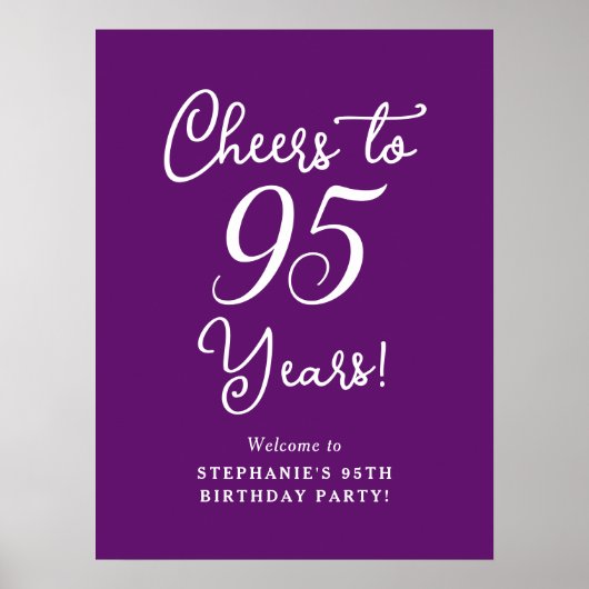 95歳の誕生日おめでとう 秋の紫の歓喜 ポスター (正面)