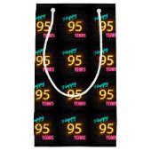 95歳の誕生日にネオンのサインが入る スモールペーパーバッグ (正面)