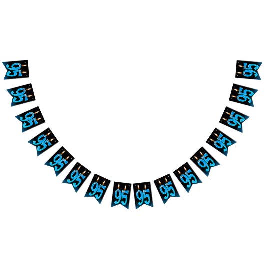 95歳の誕生日のろうそく（目玉つき） バンティングフラッグ (全)