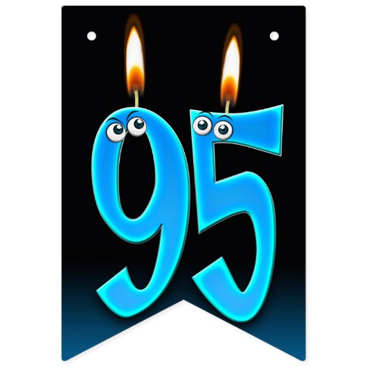 95歳の誕生日のろうそく（目玉つき） バンティングフラッグ (第1の旗)