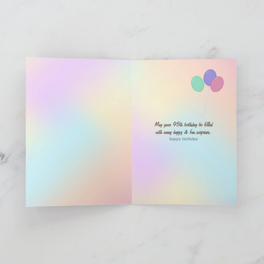 95歳の誕生日を迎える箱入りベンガル猫 カード (内部)