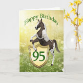 95歳の誕生日カードと育て馬 カード (黄色い花)