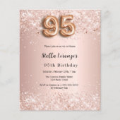 95歳の誕生日バラ金ゴールドピンク紙吹雪 (正面)