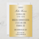 95歳の誕生日パーティーへの招待が青と金ゴールド 招待状 (裏面)