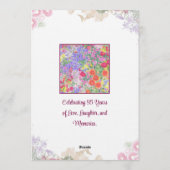 95歳の誕生日パーティー - ブラッシュブルーム フラワーズ 95 招待状 (裏面)
