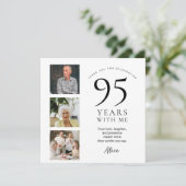 95歳の誕生日感謝カード(写真付きシンプル) サンキューカード (スタンド正面)