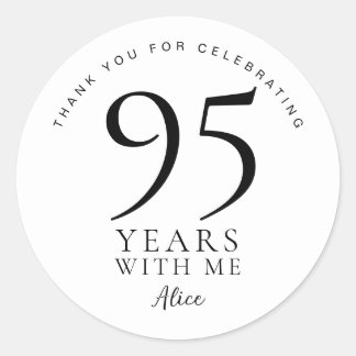 95歳の誕生日感謝祭パーティーシール ラウンドシール