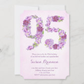 95歳の誕生日招待状のための女性のためのmauve招待状 招待状 (正面)