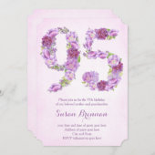 95歳の誕生日招待状のための女性のためのmauve招待状 招待状 (正面/裏面)