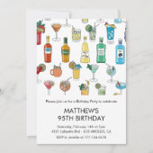 95歳の誕生日招待状カクテルコンテンポラリー 招待状 (正面)