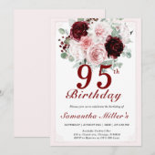 95歳の誕生日 編集可能なテンプレート 招待状 (正面/裏面)