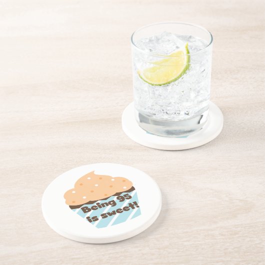 95歳は甘い誕生日Tシャツとプレゼント コースター (側面)