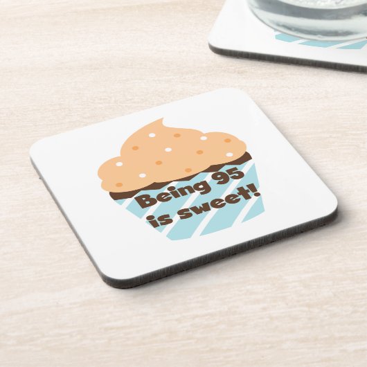 95歳は甘い誕生日Tシャツとプレゼント コースター (左側)