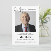 95歳エレガントの誕生日招待状メンズ写真 招待状 (スタンド正面)