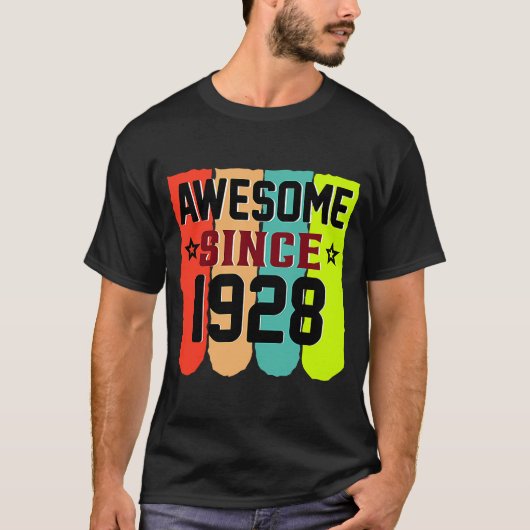 95歳ヴィンテージ1928 95誕生日 Tシャツ (正面)
