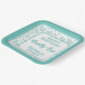 95番目のパーティー乱数パターンティール（緑がかった色）/白 ペーパープレート (傾斜あり)