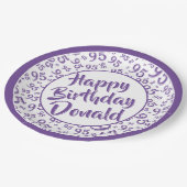 95番目のパーティー乱数パターン紫/白 ペーパープレート (アングル)