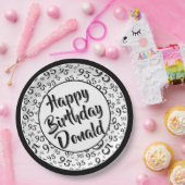 95番目のパーティー乱数パターン黒/白 ペーパープレート (パーティー)